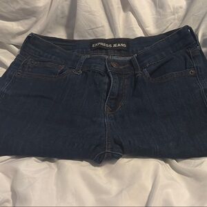 Express Women's Skinny Jeans - Dark Blue